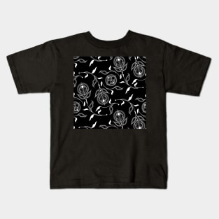 Black and White Medallion Paisley Kids T-Shirt